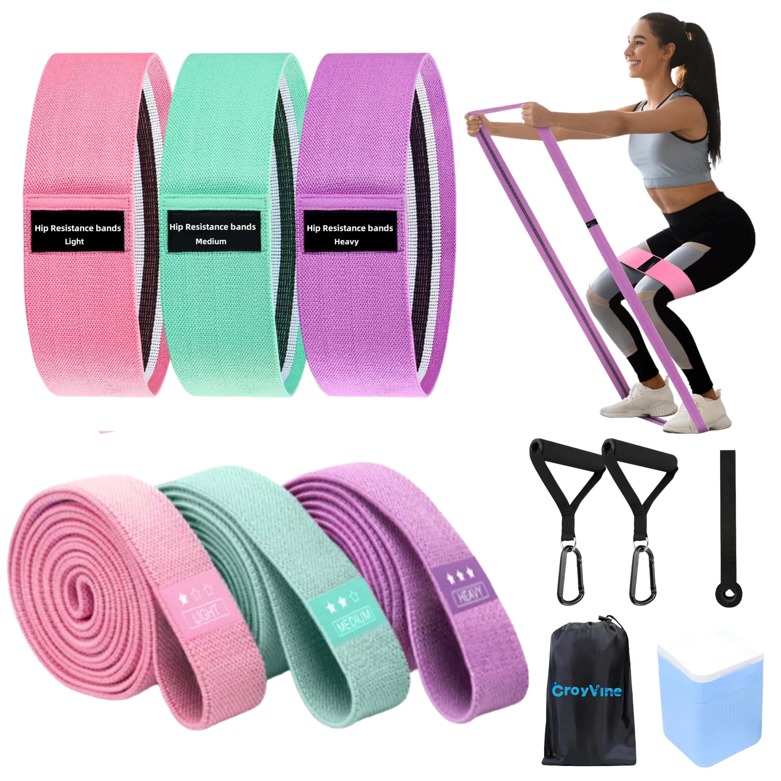 Pull Up Bands Resistance Bands Set for Working Out 8 PC Long Exercise Bands Fabric Booty Bands for