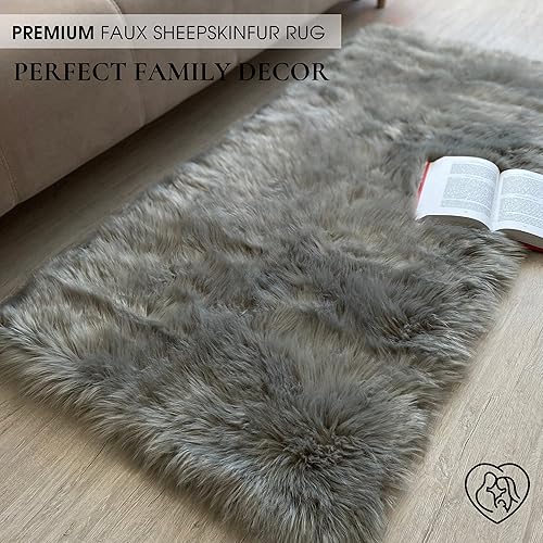 Miniatura 7 de Alfombra blanca de piel sintética de oveja suave de primera calidad para sala de estar, alfombra blanca grande de pelo sintético, alfombra de pelo