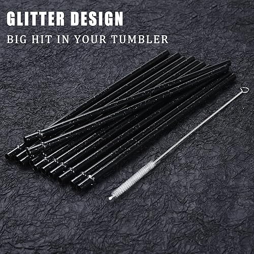 Miniatura 3 de ALINK Stanley, YETI, Mason Jar - 12 popotes reutilizables de plástico duro de 11 pulgadas de largo para 16 onzas, 20 onzas, 30 onzas, Stanley, YETI,