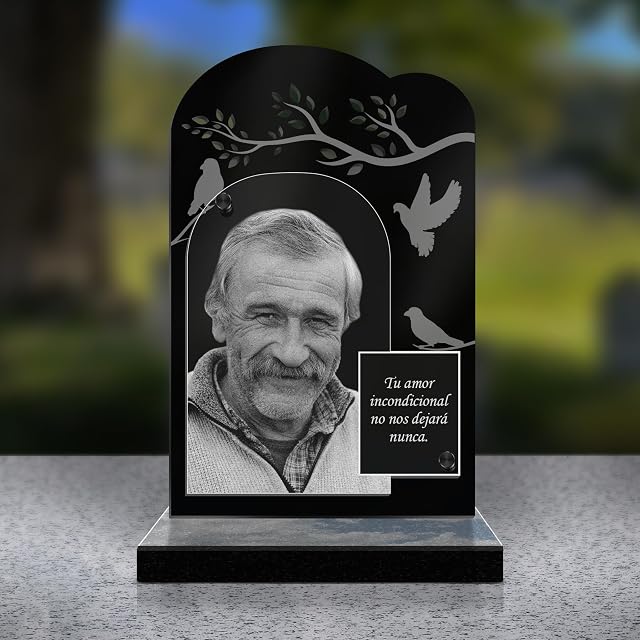 Foto 2 de 5 de Eternel - Placa Funeraria Personalizada Pájaros Árbol