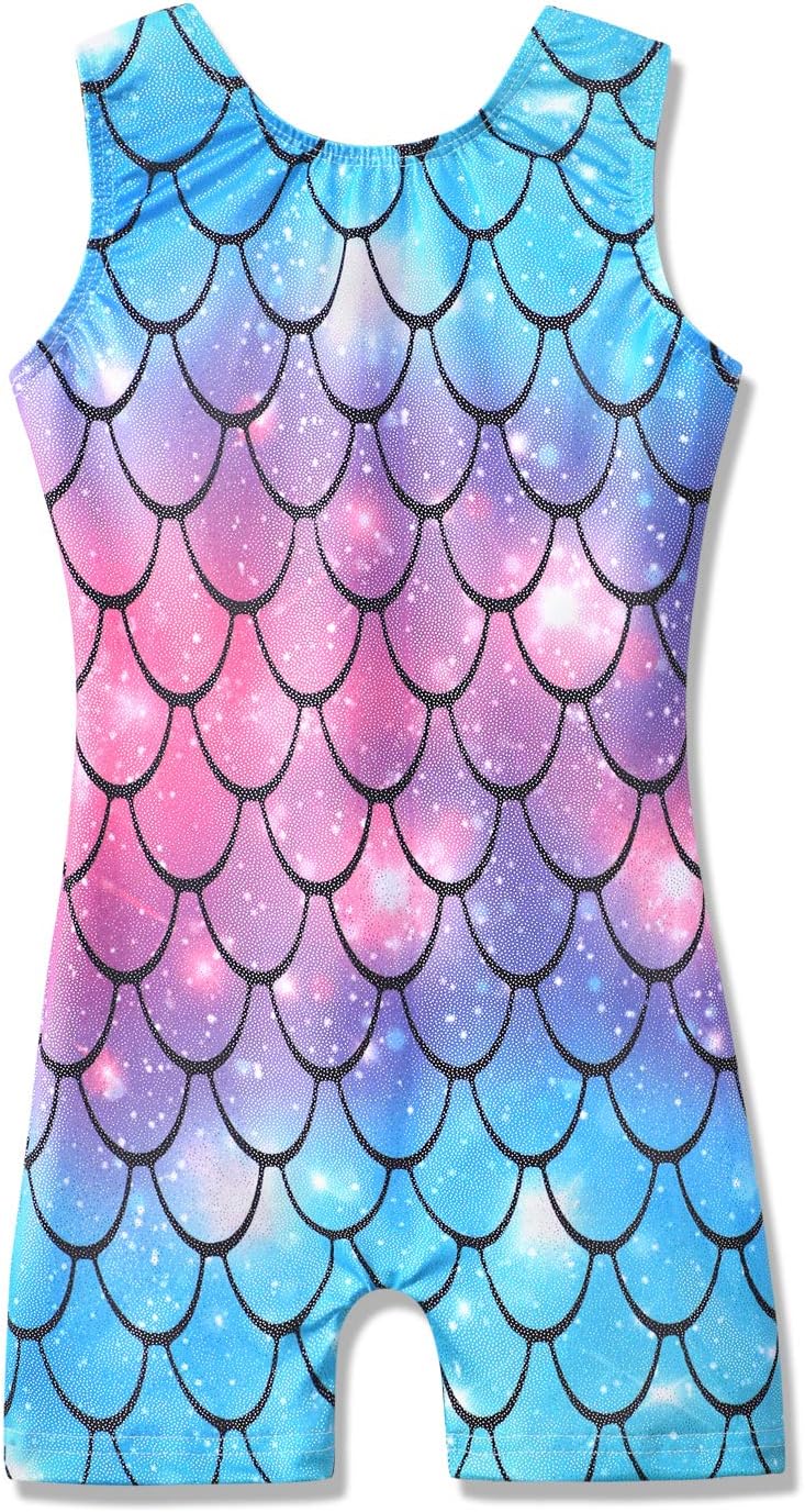 Leotards for Girls Gymnastics Unicorn Mermaid Rainbow Cupcake Dinosaur Sparkle Biketard 2-10 Years