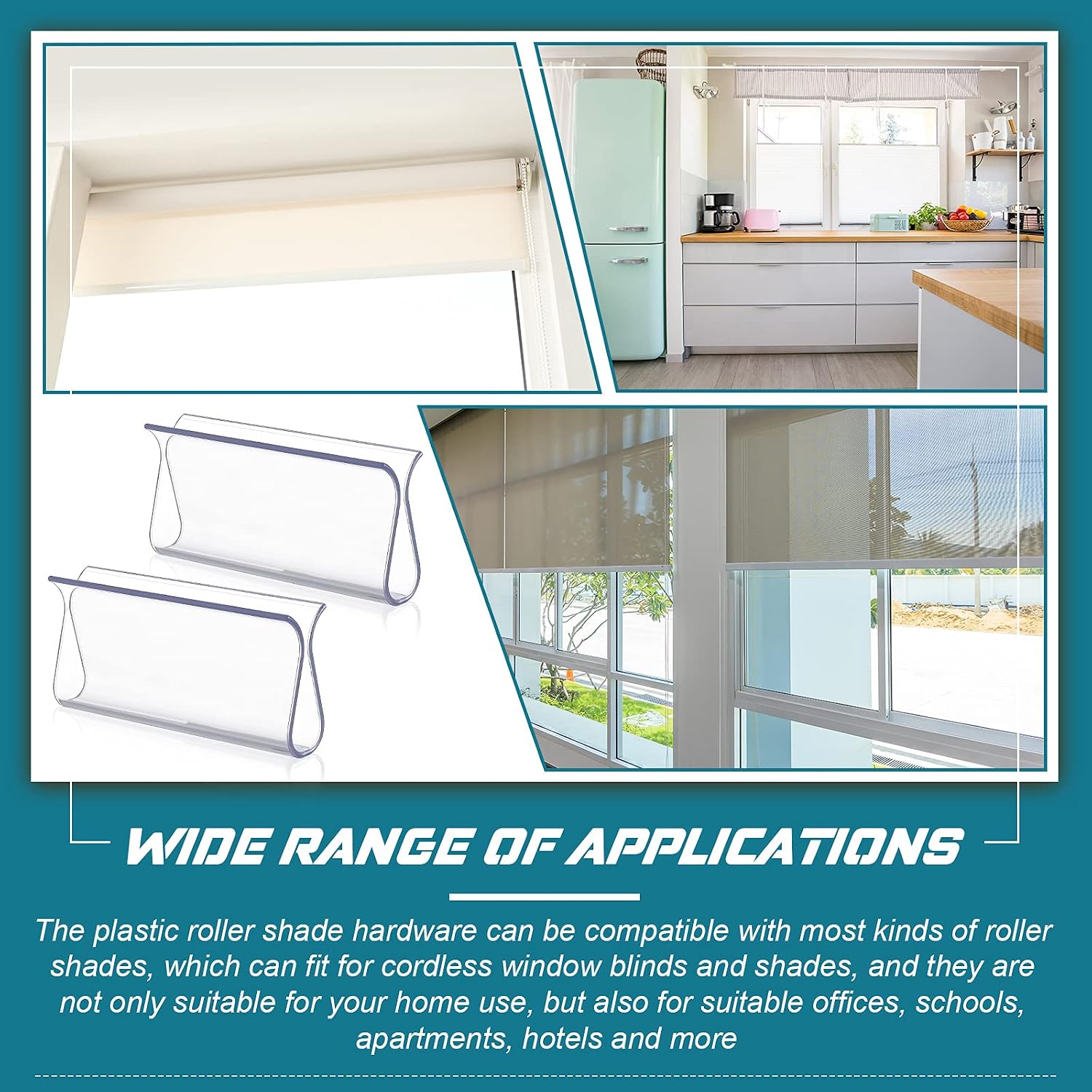 Chunful 2 Pieces Plastic Shade Pulls for Roller Shades Handles, Clear
