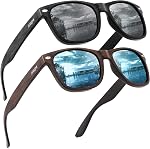 Lunettes de soleil polarisés pour hommes et femmes imitation bois Bambou, Rétro-carré de pêche Lunettes de Soleil UV protection RFS8203