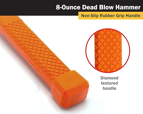 Miniatura 4 de Titan 63008 Martillo de Golpe Muerto de 8 onzas con Cabeza Rellena de Perdigones de Acero, Resistente a Chispas y Rebotes, Mango Texturizado Tipo