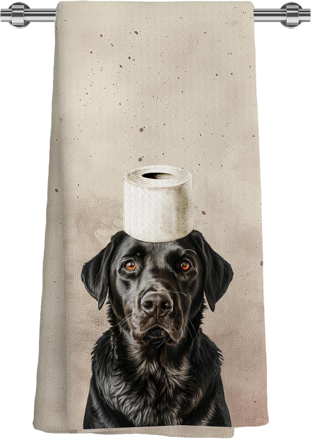 Black Labrador Kitchen Towels 16x24 in, Funny Dog Microfiber Dish Towels for Dog Lovers, Absorbent Hand Towels for Bathroom & Kitchen, Cute Lab Decoration Gift