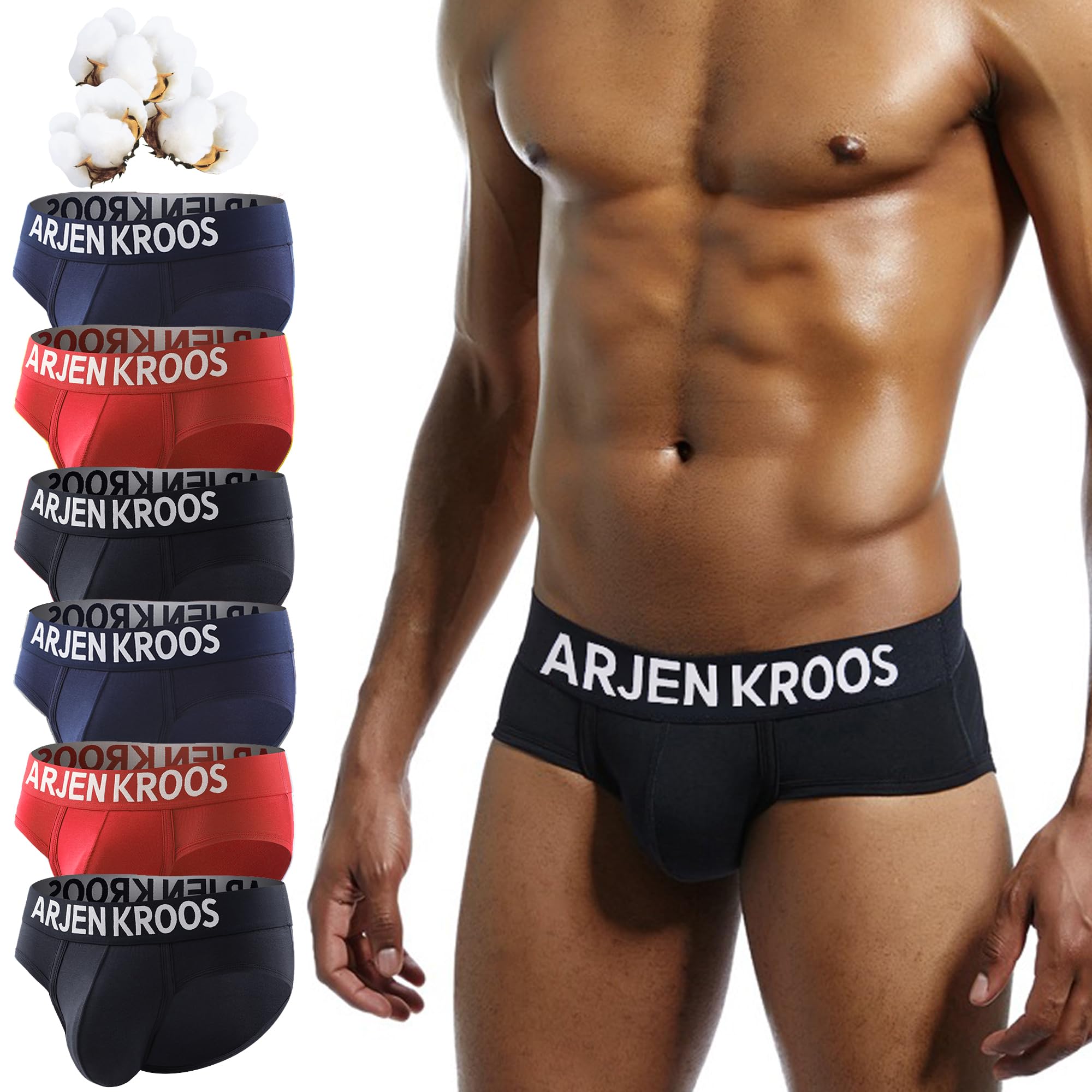 Casey Kevin 6er Pack Herren Slip – Atmungsaktive Baumwoll-Unterhosen für Männer – Slip mit 4,5 cm Bund – Bequeme Herrenunterhosen für Sport & Alltag S–XXL