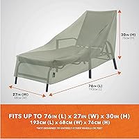 Vista 2 de Modern Leisure Basics Funda para silla tumbona de patio, tela resistente a la intemperie, protección de muebles, perfecta para terraza y porche, 76