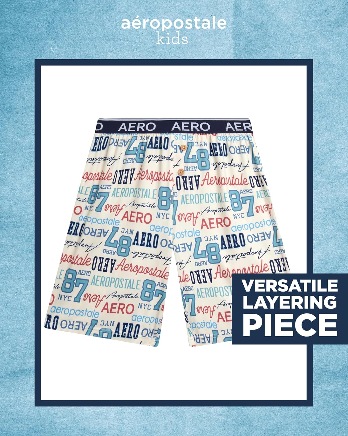 AEROPOSTALE Boys Pajama Sets - 2 Piece Soft Short Sleeve Sleep Shirt and Elastic Waist Pajama Shorts for Boys