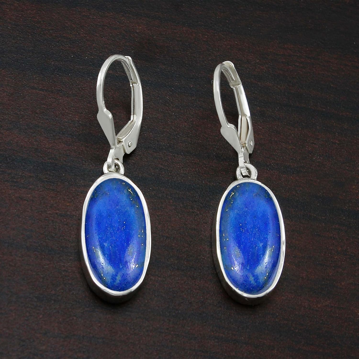 Natural Moonstone/Labradorite/Crystal/Amethyst Oval Gemstone Dangle Earrings - 925 Sterling Silver Plated Birthstone Earrings for Women - Handmade Leverback Jewelry Gifts for Her - Image 4