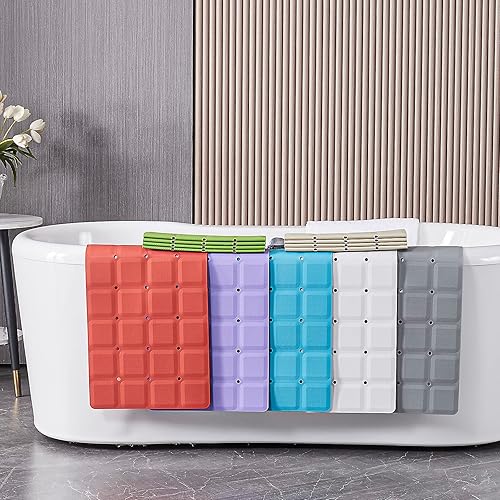 Miniatura 6 de Tapete de baño plegable de silicona antideslizante para bañera, tapete de ducha sin ventosas para bañera texturizada y bañera reglada (plegable,