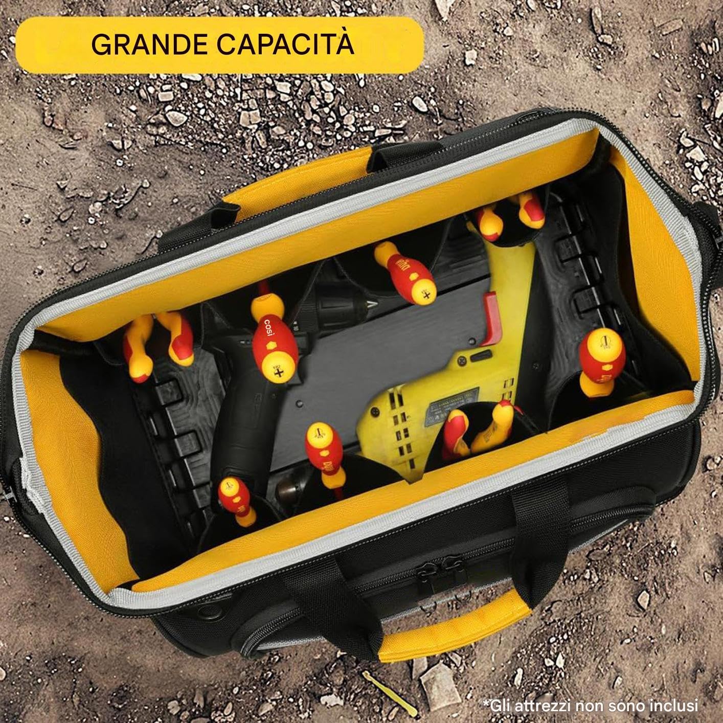Borsa per attrezzi - Borsa per attrezzi | Caddy per elettricisti multitasche organizer per strumenti con base rigida impermeabile, portautensili | per riparazioni domestiche Lavoro professionale