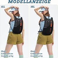 BECOJADDE 15L Túrahátizsák - Könnyű, Összecsukható Hátizsák Férfiaknak és Nőknek, Minimál Stílusú Fekete Daypack Kempingezéshez, Túrázáshoz  5