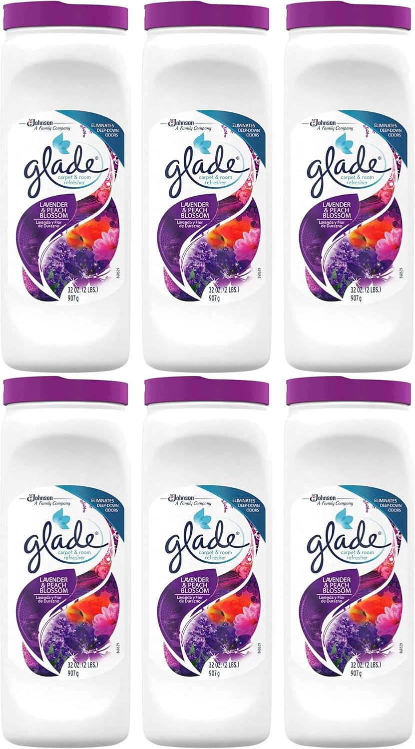Glade Carpet and Room Refresher, Deodorizer for Home, Pets, and Smoke, Lavender and Peach Blossom, 32 Oz