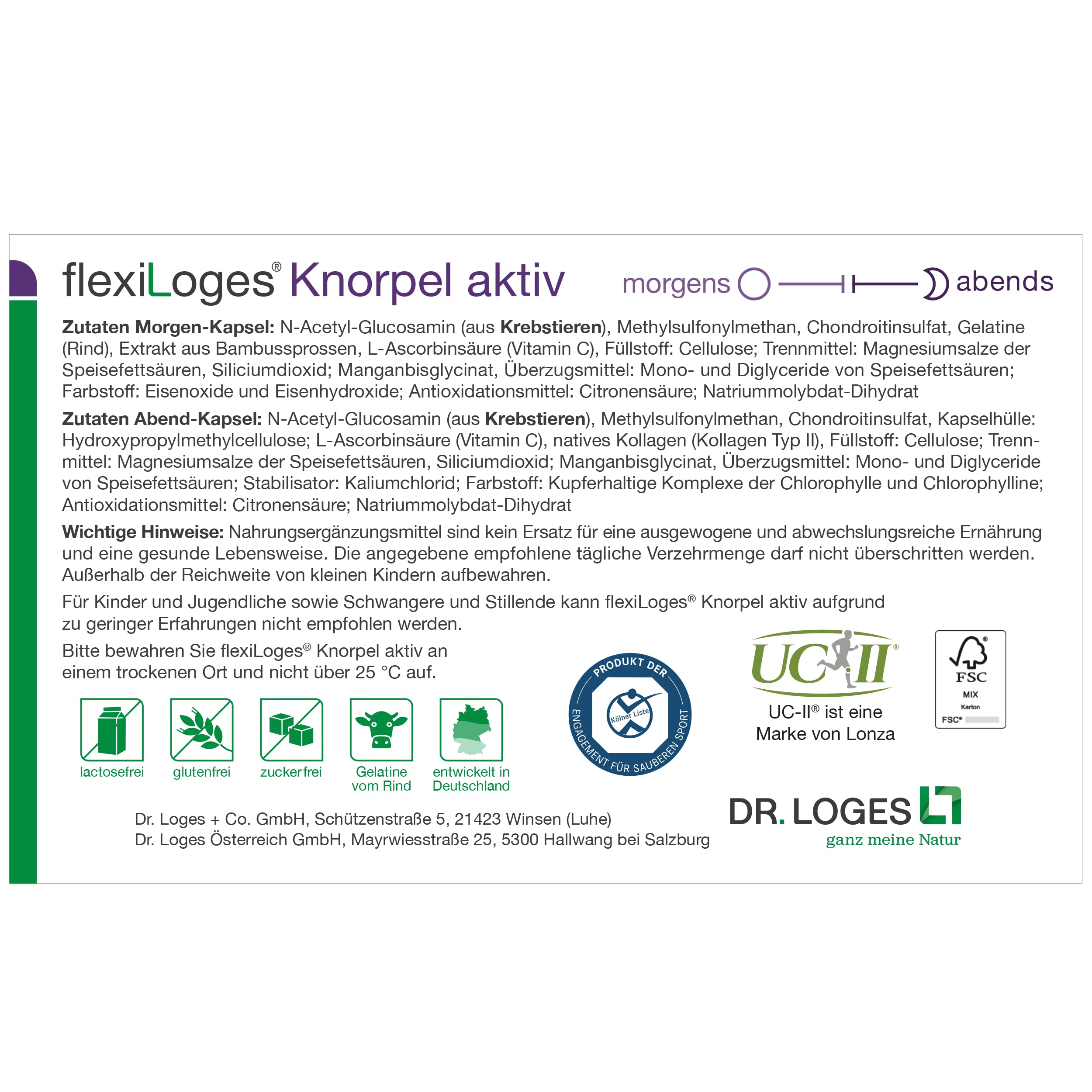 flexiLoges® Knorpel aktiv - 120 Kapseln - Abgestimmtes Nährstoffkonzept für eine gesunde Funktion der Gelenke