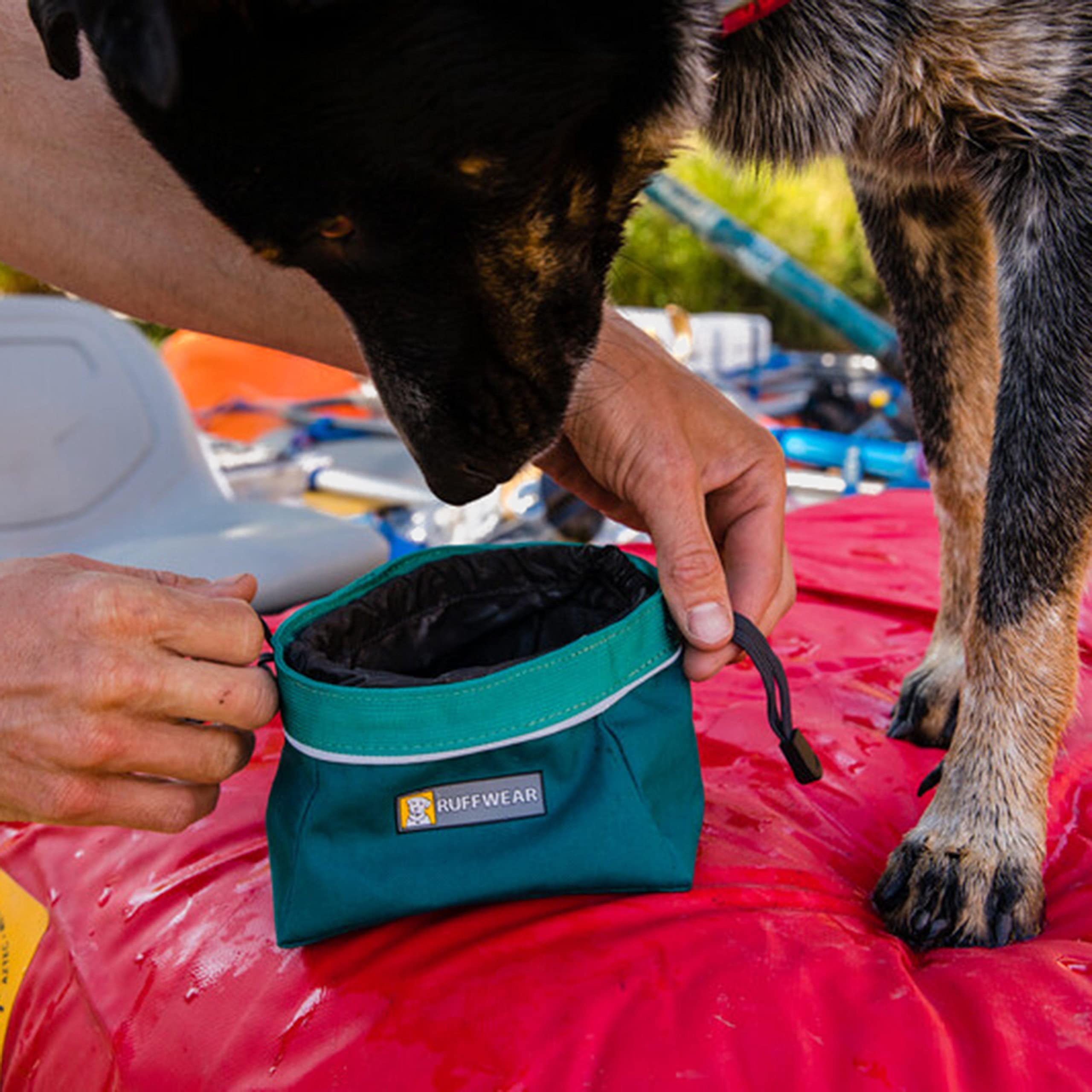 RUFFWEAR, Quencher Cinch Top Bowl, Tumalo Teal, Large