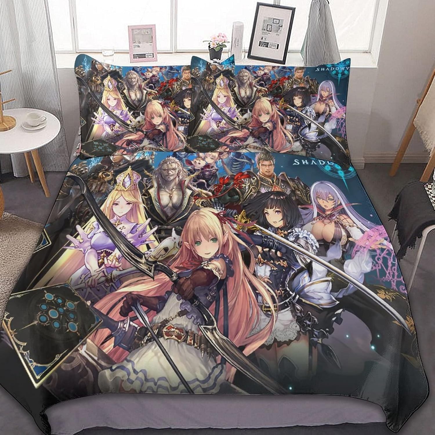 布団カバー 3点セット 寝具カバーセット 柔らかい 枕カバー おしゃれ シングル ベッド用 オールシーズン かわいい 掛け布団カバー アニメ プリント寝具 洋式 和式兼用 スシーツ シャドウバース 寝具カバーセット サイズ 102 X90