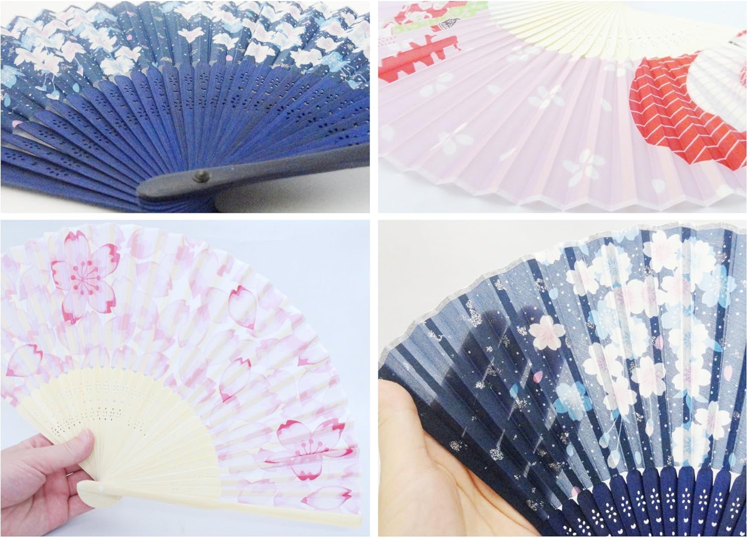 Japanse Flower Pattern Silk Sensu Folding Fan