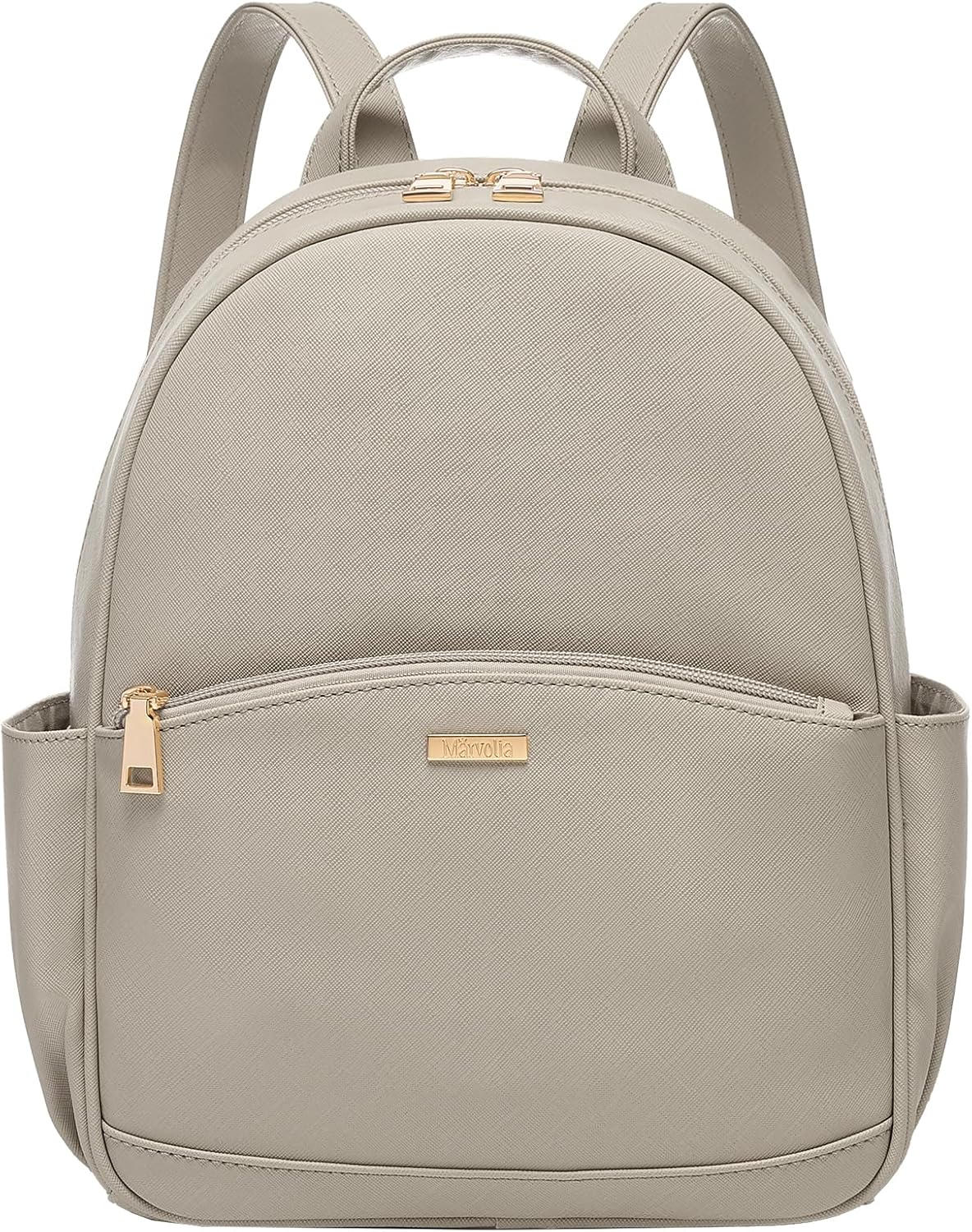 Marvolia Mini Backpack for Women - Leather Backpack Cute Backpacks with Multiple Pockets for Travel College Work - Elephant Grey