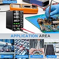 Vista 9 de NICE-POWER Fuente de alimentación CC variable 60V 5A, fuente de alimentación de banco de CC regulada ajustable con codificador, interruptor