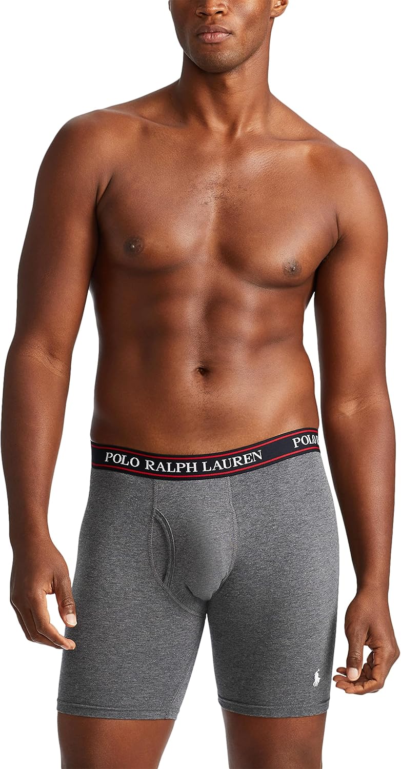 POLO RALPH LAUREN Underwear Boxer Brief, 3-Pack, Stretch Classic Fit, Moisture Wicking Pouch, Regular, Trunk & Long Leg - Image 4