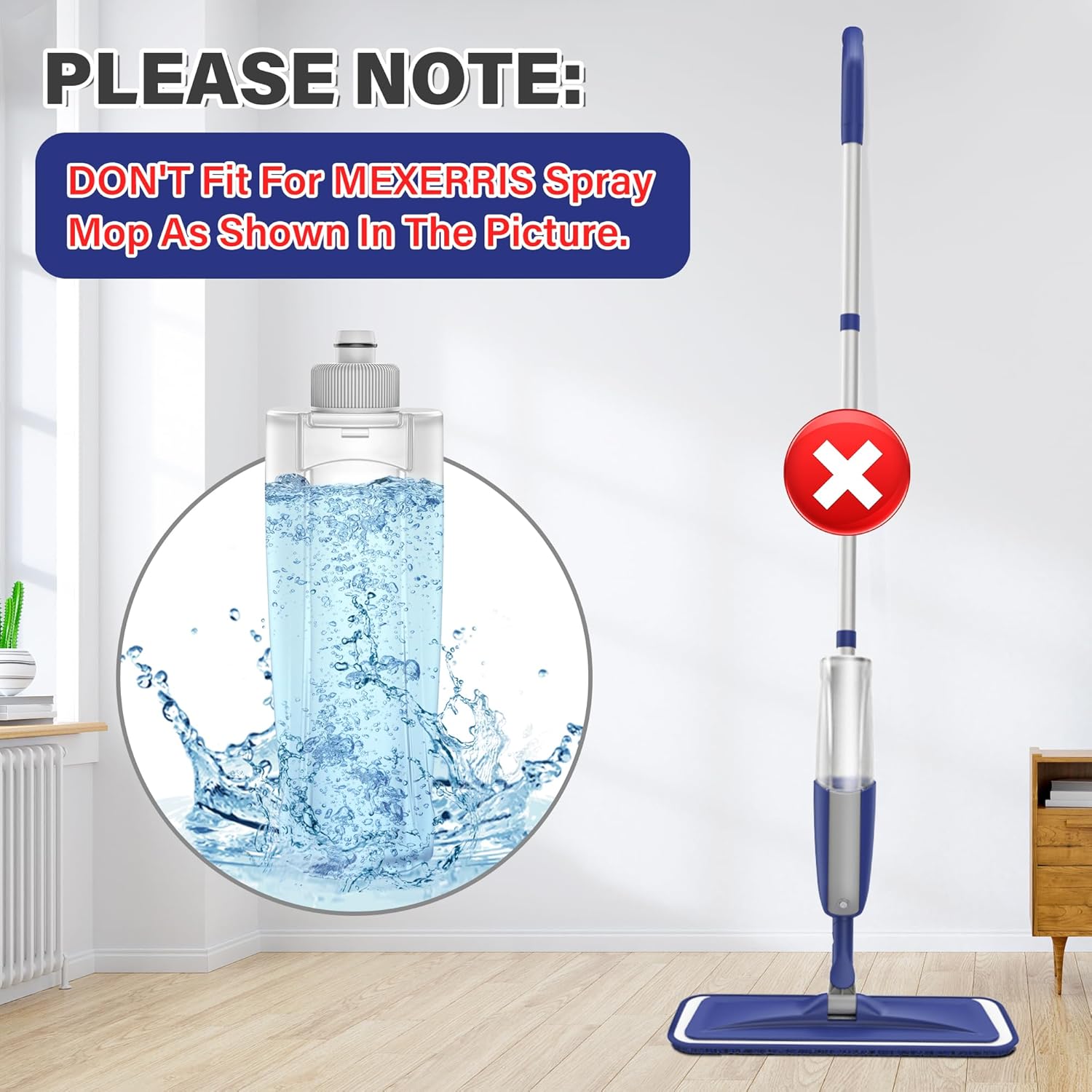Spray Wet Mops with 2 Refillable Bottles and 3X Washable Reusable Pads fit for Swiffer PowerMop for Hardwood Floor Cleaning