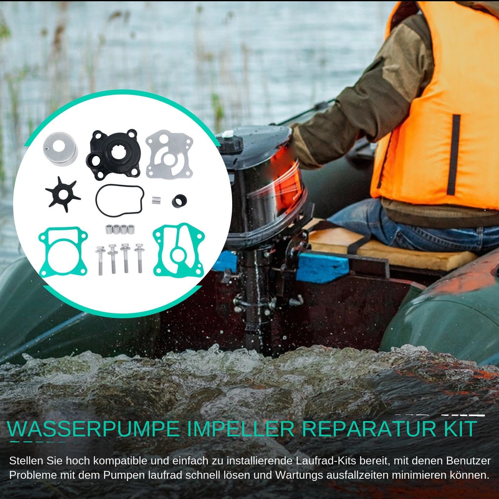 Kit di riparazione per pompa 'acqua, ricambio per motori fuoribordo, sostituisce le parti del motore, pompa 'acqua, set di servizio per motori fuoribordo, sostituisce la ruota della pompa | sostituisce le parti del motore, pompa 'acqua, set di servizio pe