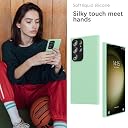 YATWIN Silicone Back Case for Samsung Galaxy S23 Ultra, Soft-Touch Phone Back Cover for Samsung Galaxy S23 Ultra - Link Cyan gallery image