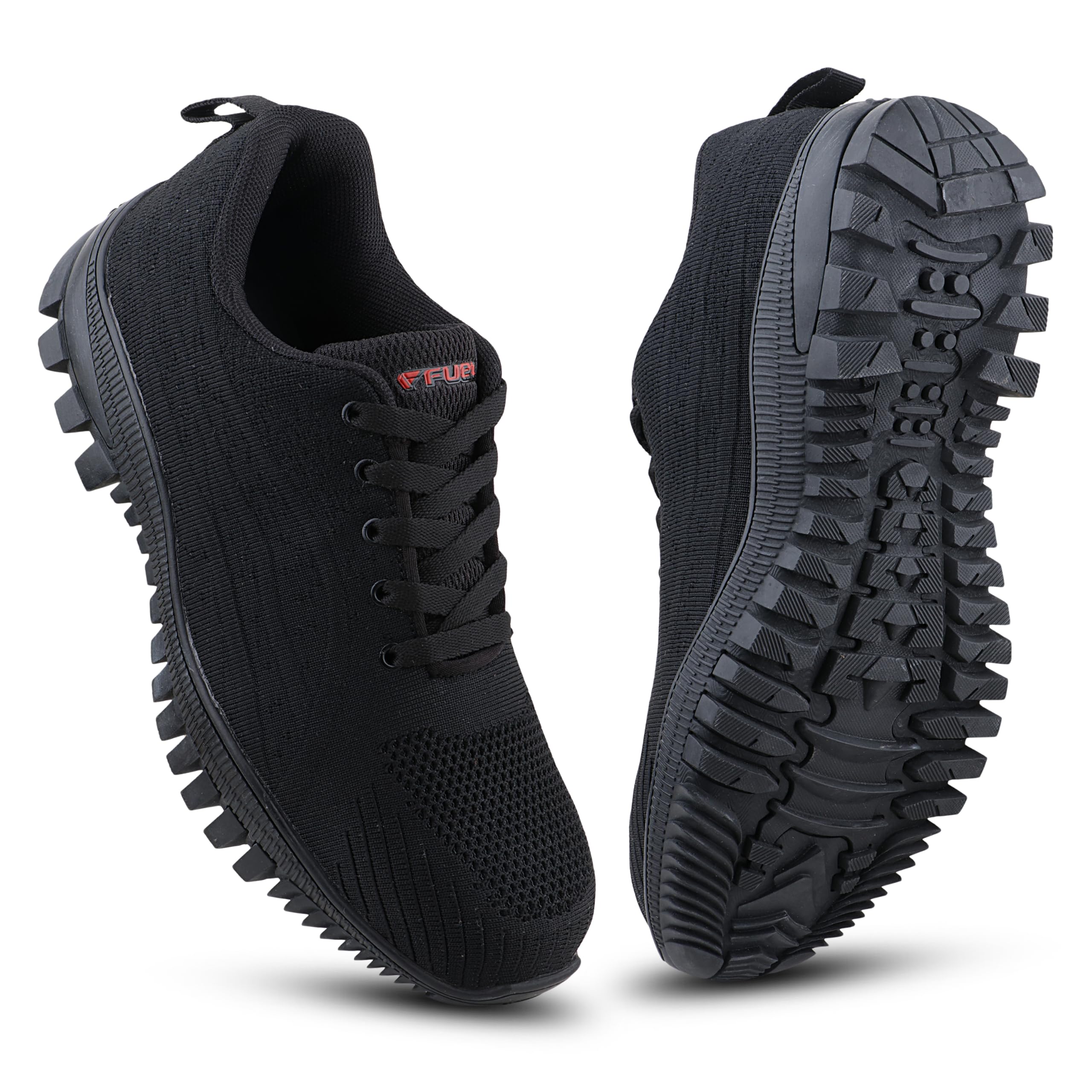 FUEL Trendy Industrial Safety Shoes for Men, PU Single Density with 200J Metallic Toe Cap Breathable Knitted Fabric, Slip Resistance Lace-Up Industrial Shoe (6UK -11UK)