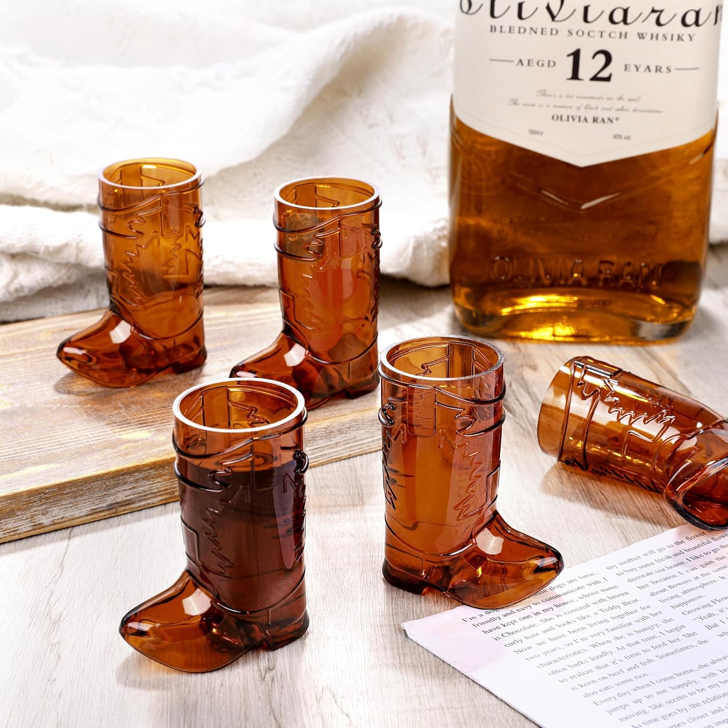 Aodaer 36 Pieces 1 OZ Brown Cowboy Boot Shot Glasses Mini Plastic Boot Shot Cups Western Cowboy Glasses Reusable Beer Mugs for Cowgirl Party Decorations Birthday Bachelorette Party Favors