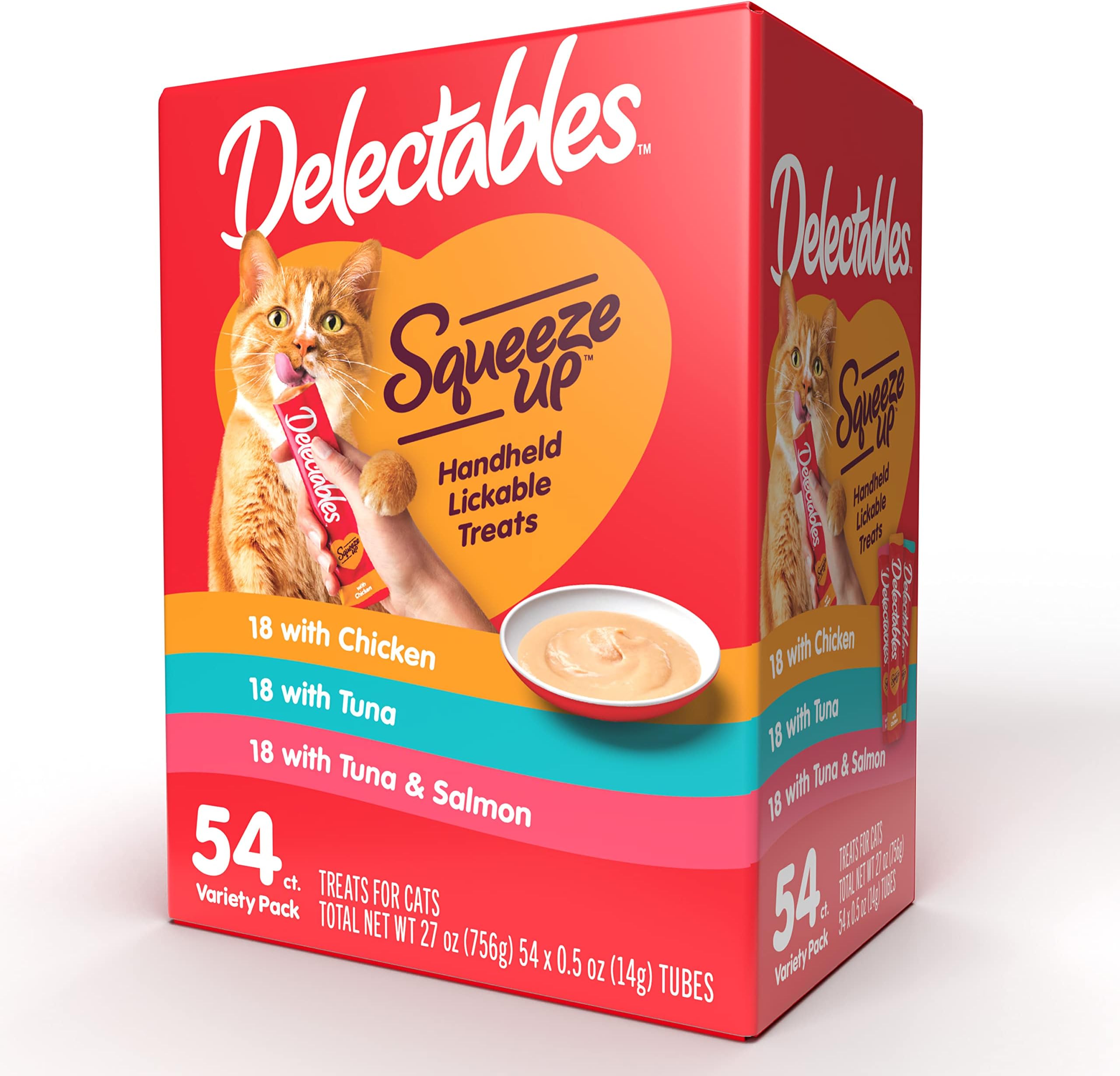 Delectables Squeeze Up Hartz Cat Treats Bundle of 4 Flavor
