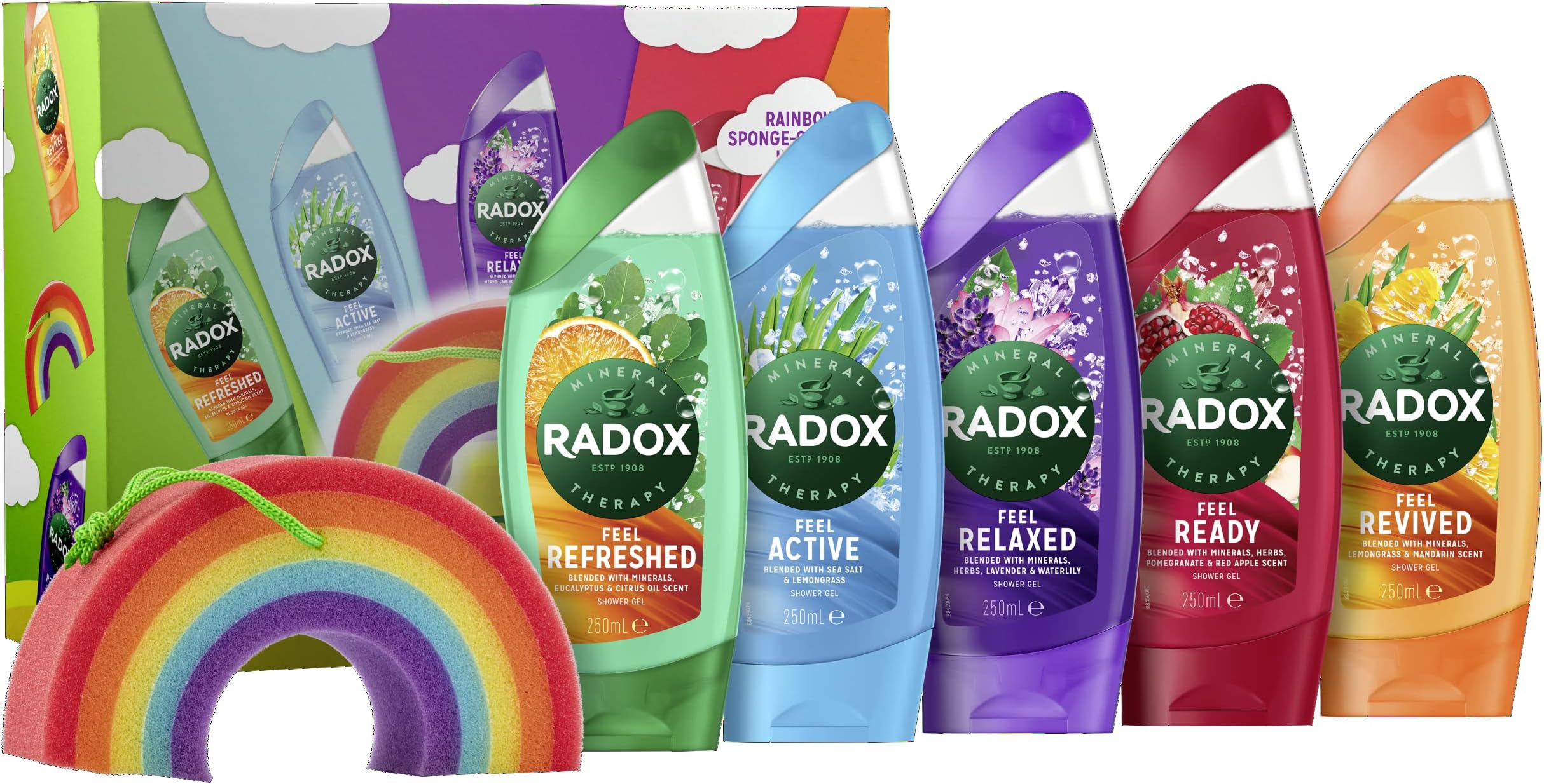 RADOX Rainbow with 5 shower gels Shower Collection Gift Set for the joy of a fruity shower 5 piece