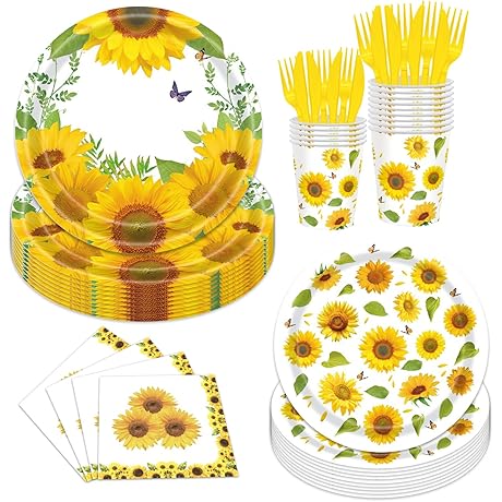144Pcs Sunflower Party Supplies for an unforgettable Event