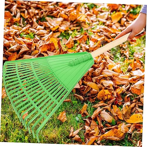 Miniatura 8 de Milisten Rastrillo de hojas para césped, rastrillo de jardín, rastrillo de césped para hojas y césped, rastrillo de aguja de pino, rastrillo de