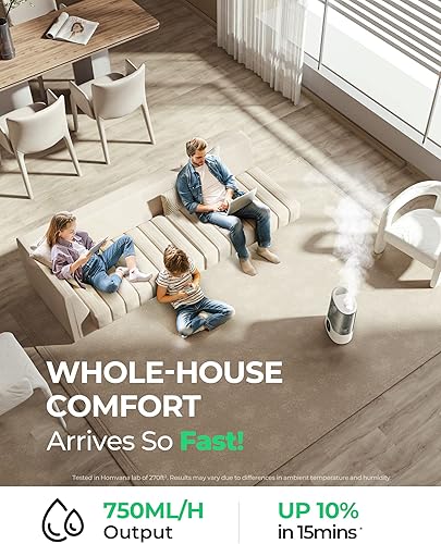 Miniatura 8 de Homvana Humidificador inteligente para dormitorio, habitación grande, hogar, 7L cálido y fresco, niebla automática de 360, ajuste automático de
