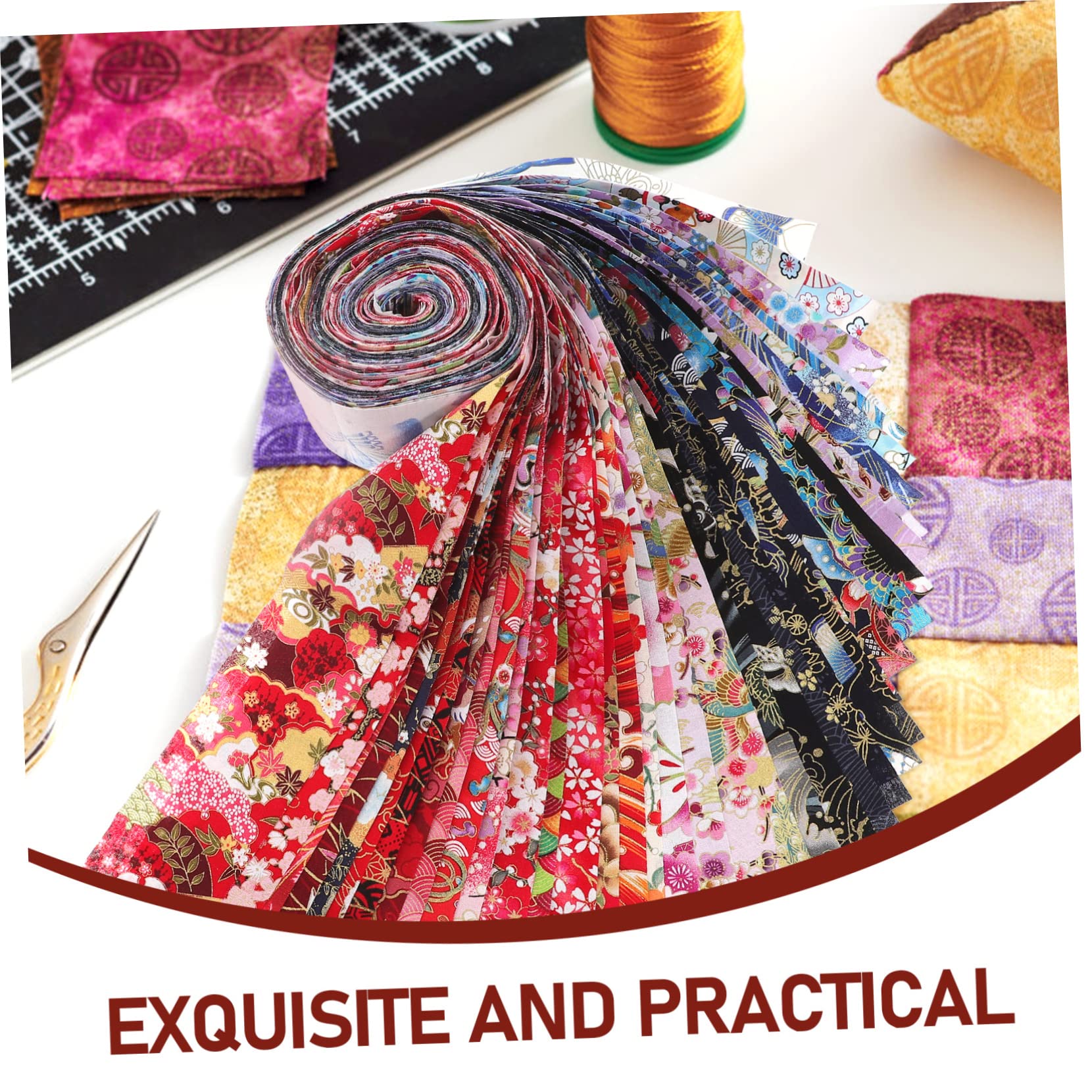 40blätter Baumwollstoffstreifen Patchwork Stoffpaket Quiltstoffe Nähstoffe zum Selbermachen Stoffbögen für Kleidung Taschen und Haarschmuck