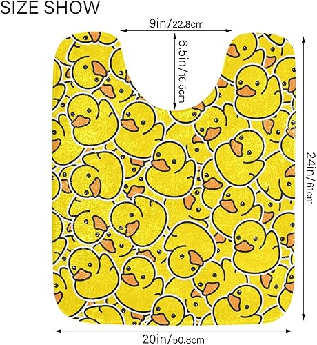 Miniatura 3 de Alfombra de baño de pato de goma, suave, absorbente, lavable a máquina, juego de alfombras de baño antideslizantes para puerta de baño, bañera,