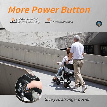 4 in 1 Electric rollator - Versatile Mobility Aid with Seat, Lightweight Foldable Transport Wheelchair & Drive Walker for Seniors, Aluminum Alloy Hertz Silver (ER-X3+ Batttery*2)