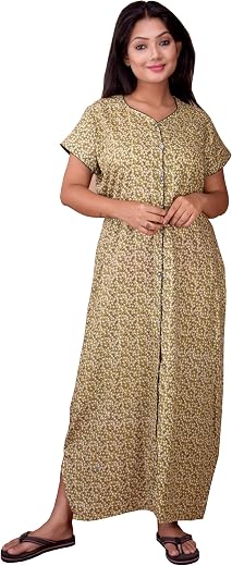 CLYMAA Woman's Cotton M, L, XL Size Full Open/Maternity/Patient/Nursing Nighty