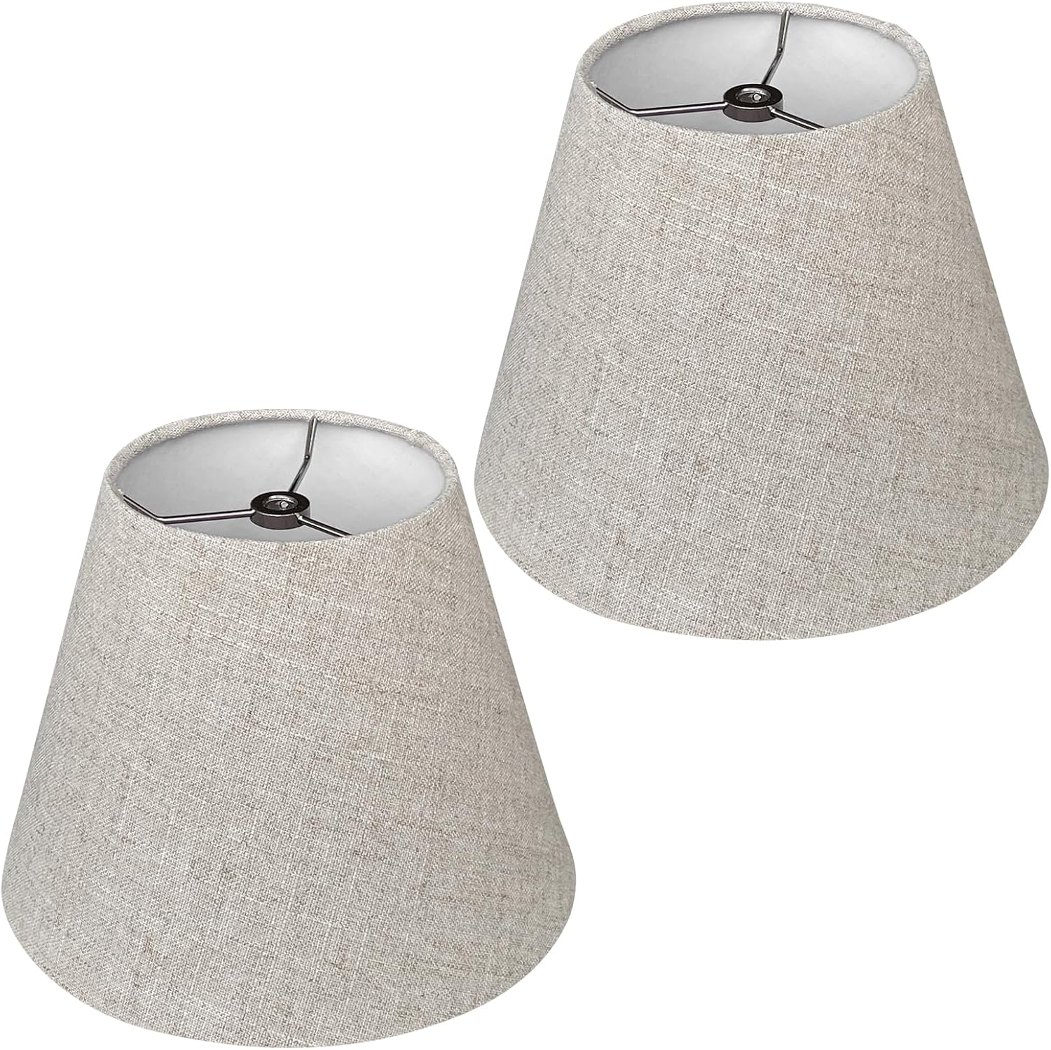 TOOTOO STAR Small Lamp Shades for Table Lamps Set of 2, Brown 6" Top X 10" Bottom X 7" High Modern,rustic style lamp shade,Handmade Lampshade in Natural Fabrics (Spider)