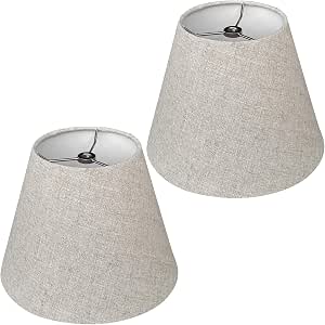 TOOTOO STAR Small Lamp Shades for Table Lamps Set of 2, Brown 6" Top X ...