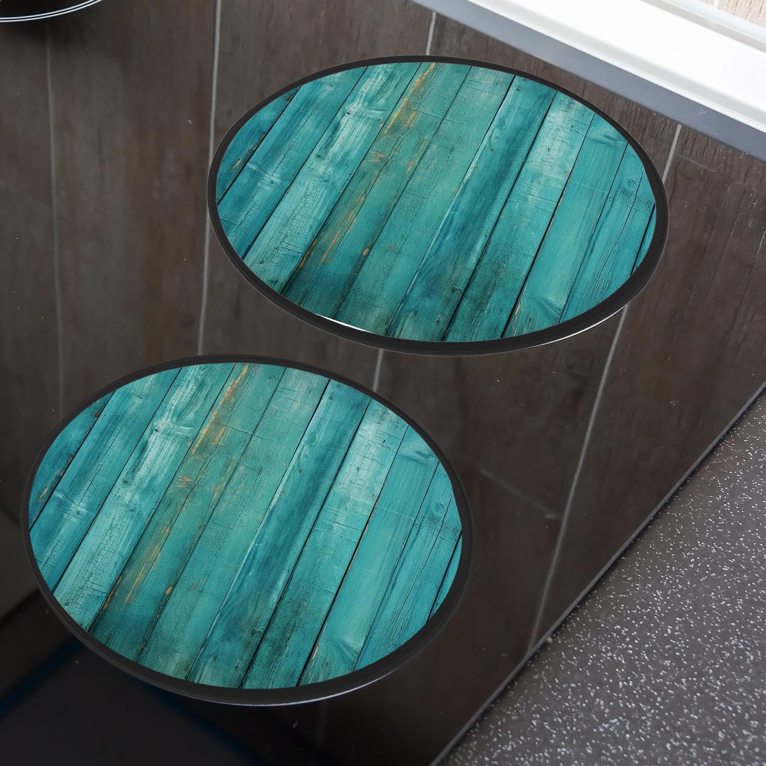 Wood Set of 4 Stove Burner Covers - Premium Round Electric Stove Range Protectors,8 IN & 10 IN