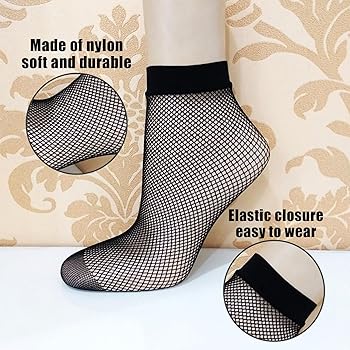 Calze A Rete Donna 4 Paia - Trasparenti, In Pizzo, 4 Stili Diversi, Taglia Unica, Nero - Foto 3