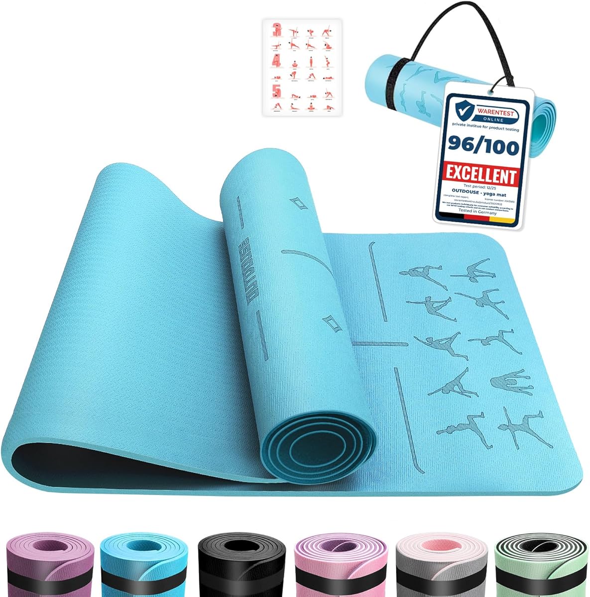 Tappetino Yoga,Tappetino Palestra TPE,Tappetino Yoga Antiscivolo,Tappetino Pilatesper Palestra,Pilates,Fitness,Sport Mat,183x61cm