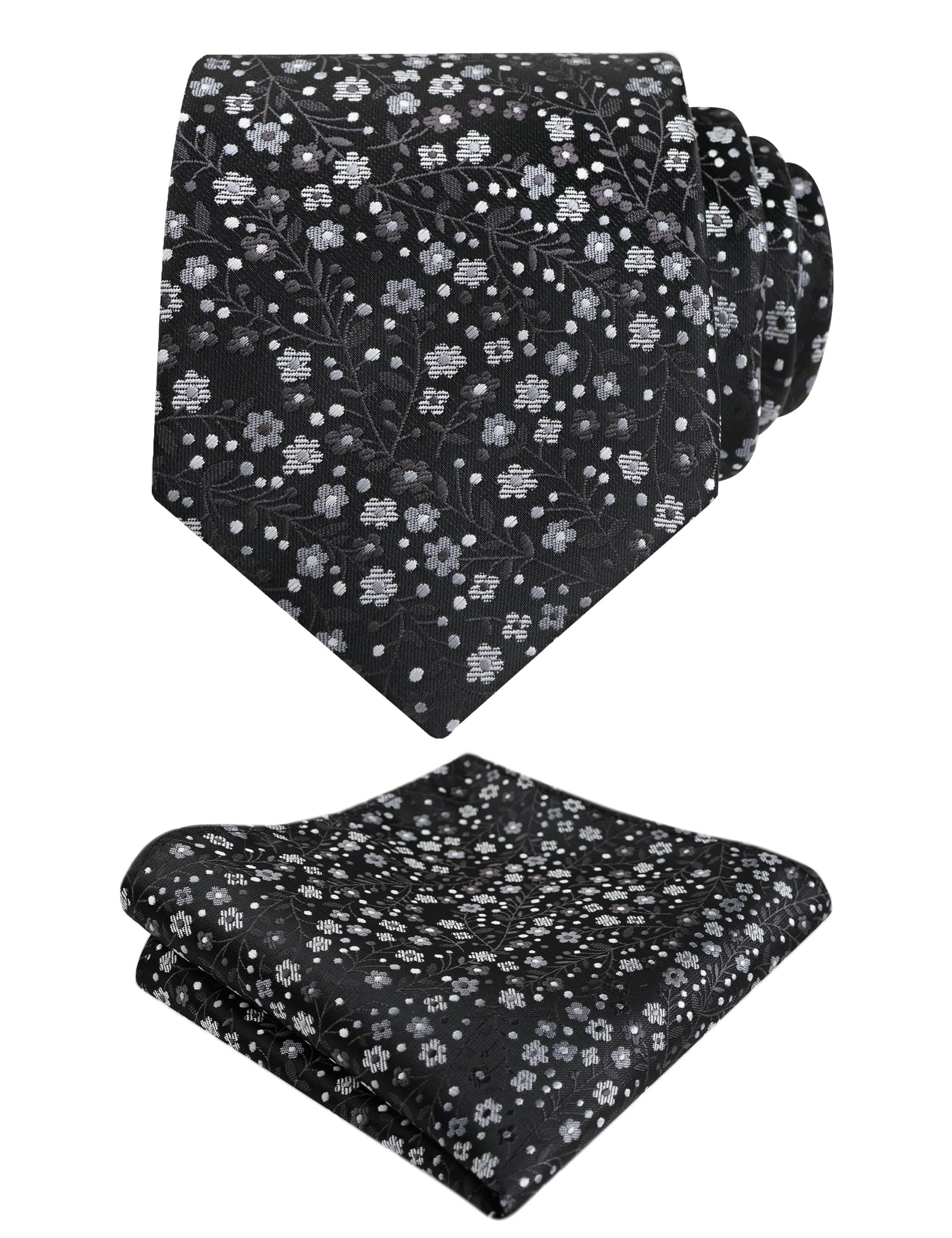 Alizeal Mens 3.15'' Floral Tie with Pocket Square