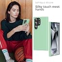 YATWIN Silicone Back Case for Samsung Galaxy S24 Ultra, Soft-Touch Phone Back Cover for Samsung Galaxy S24 Ultra - Link Cyan gallery image