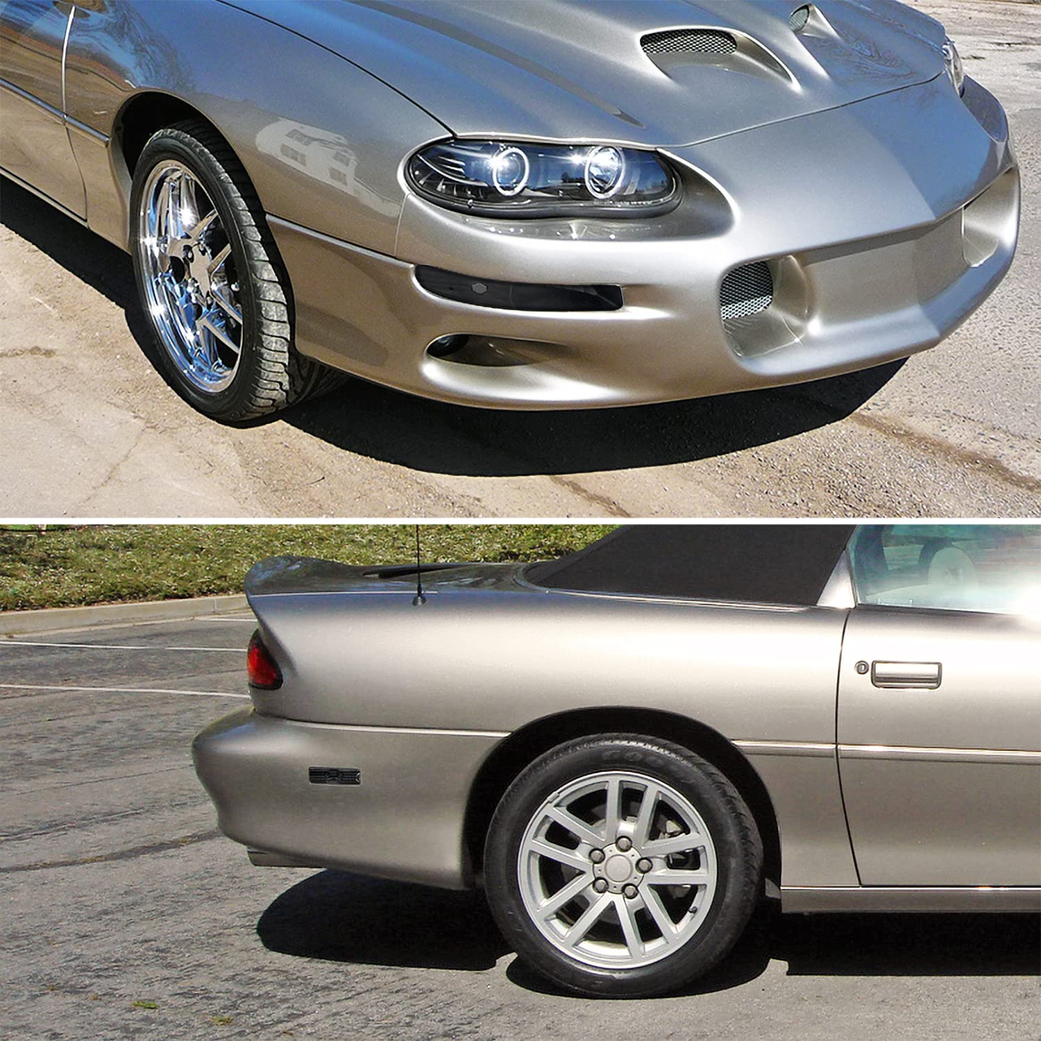 SPEC-D TUNING Black Housing Clear Lens Bumper Lights and Rear Side Marker Made for 1993-2002 Camaro Z28 Ss Turn Signal Lamps Left + Right Pair