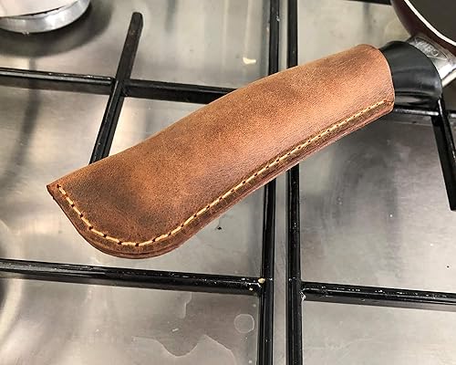 Miniatura 5 de Funda de cuero personalizada para mango de olla - Soporte de cuero para mango caliente - Agarradera de cuero 100% genuino - Soporte para olla