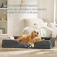 Vista 194 de Bedsure - Cama ortopédica extragrande para perros, sofá cama lavable para perros extragrandes, espuma de soporte con funda extraíble y lavable, negro