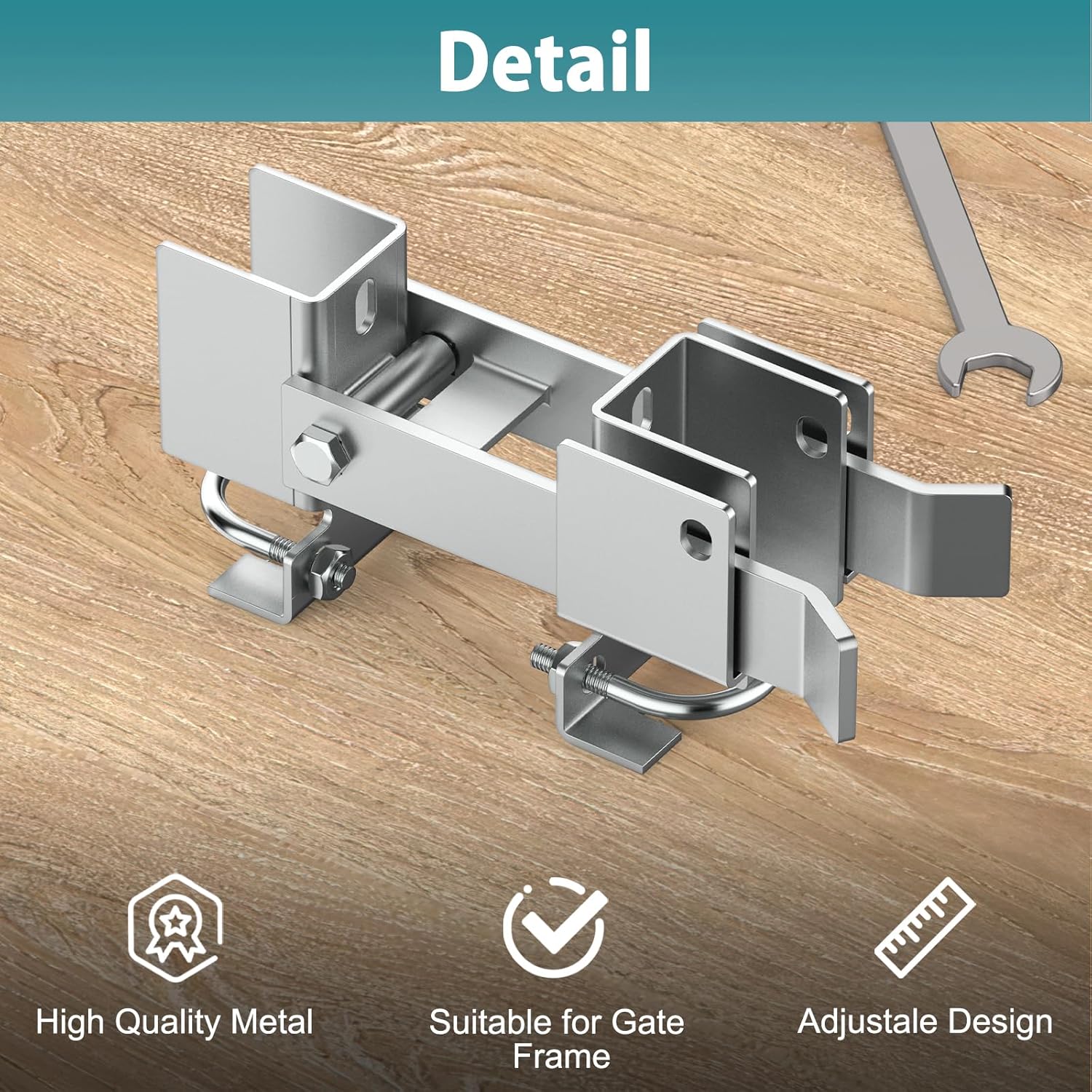 Chain Link Fence Double Gate Latch for 2" Gate Frame Residential Strong Arm Chain Link Fence Gate Latch Double Gate Latches for Metal Gates Swing Gates