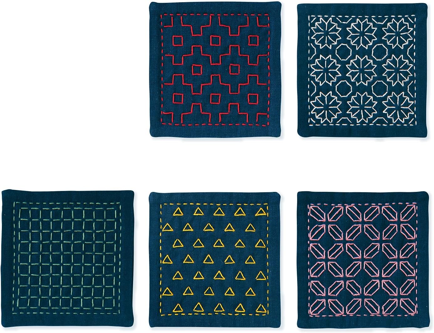 Olympus Thred SK-424 Sashiko Kit, Sashimi Sashimi Coaster, 3.9 x 3.9 inches (10 x 10 cm), 5 Pieces